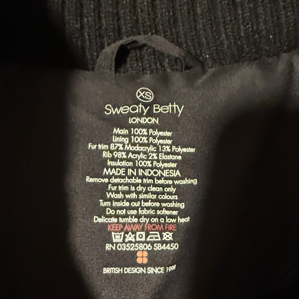 Sweaty Betty Primaloft Down alternative coat